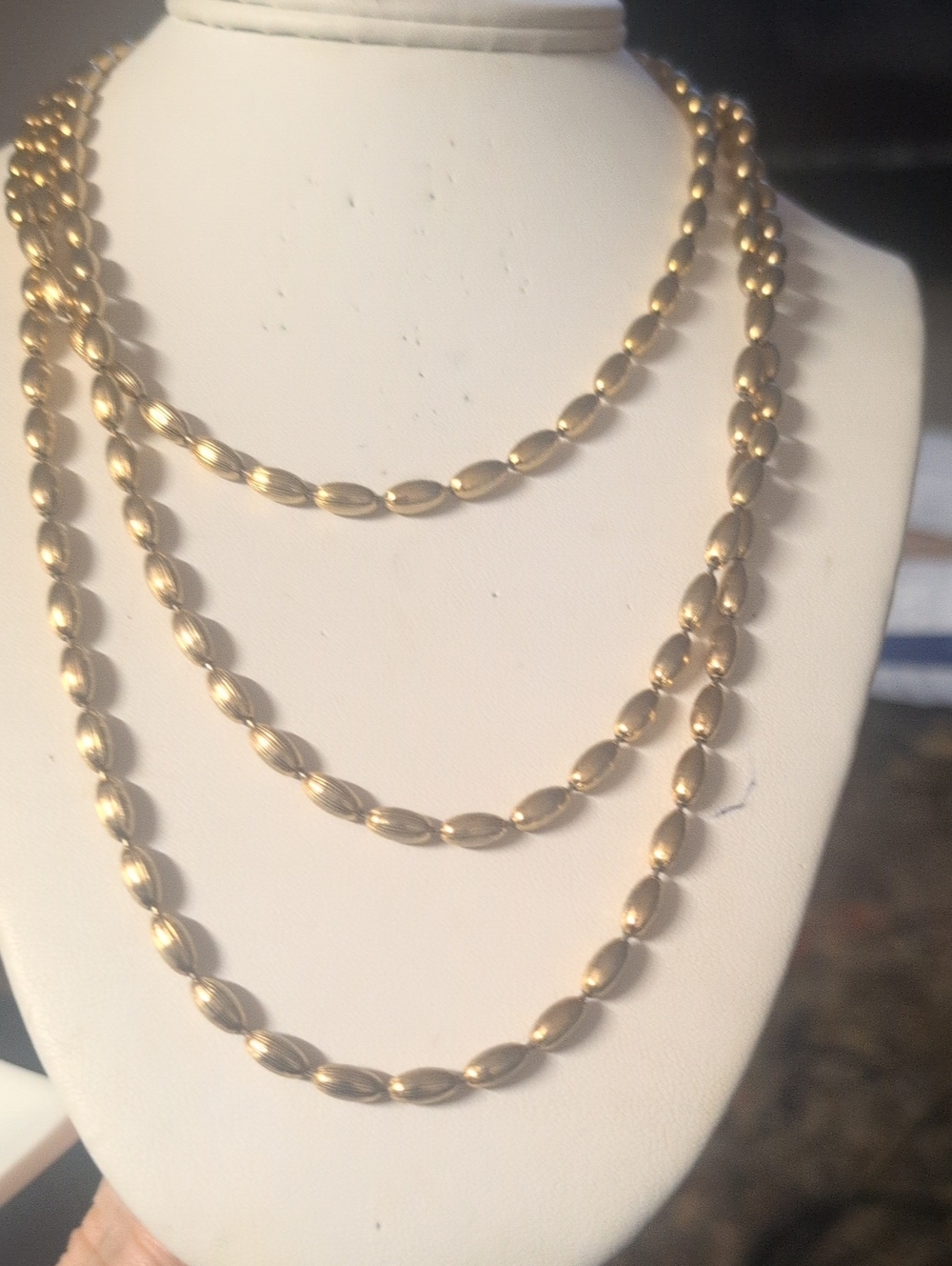 VTG 60" Napier Gold Tone Beaded Neck